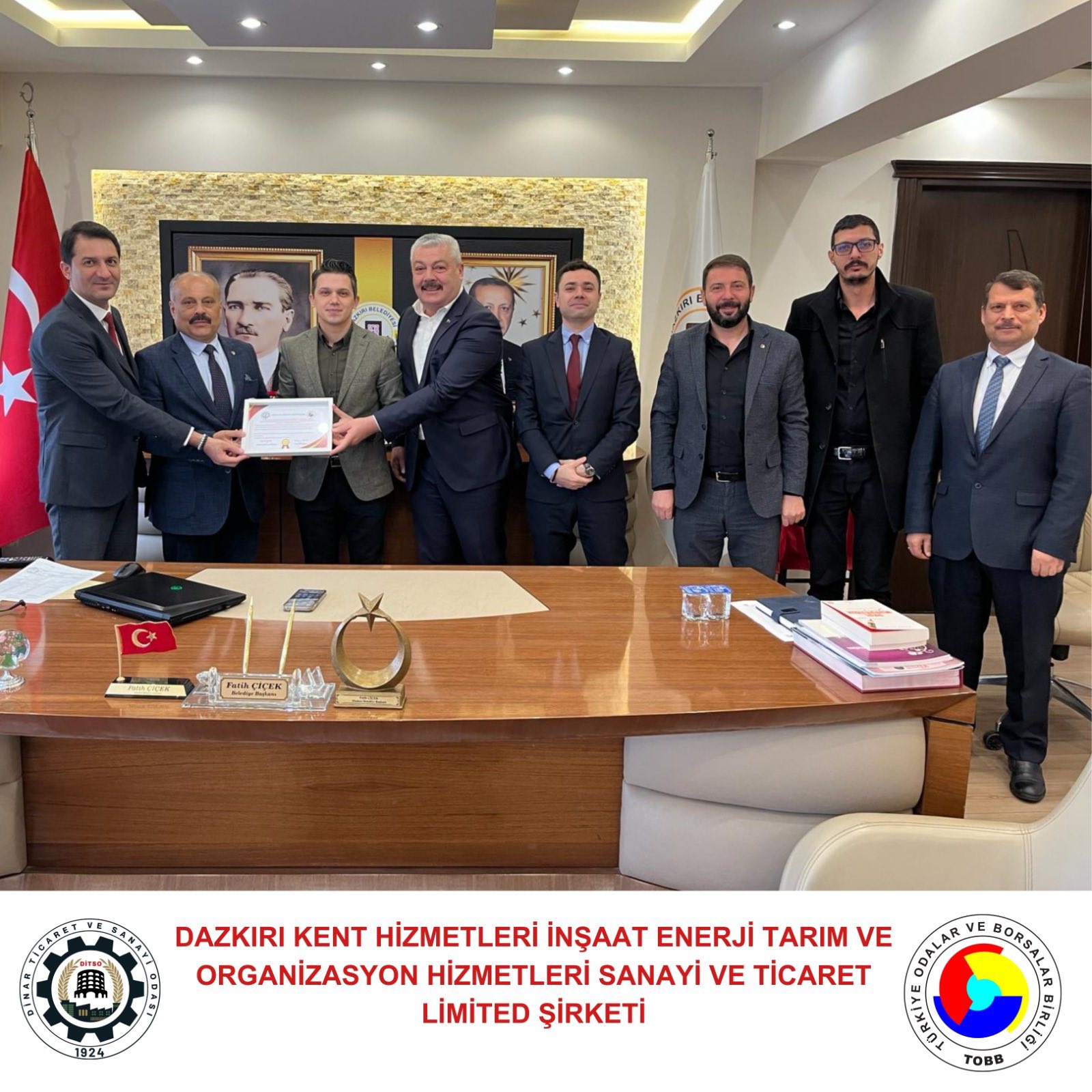 DTO Heyeti Dazkırı’da Üyelerle Buluştu, Plaket Takdiminde Bulundu